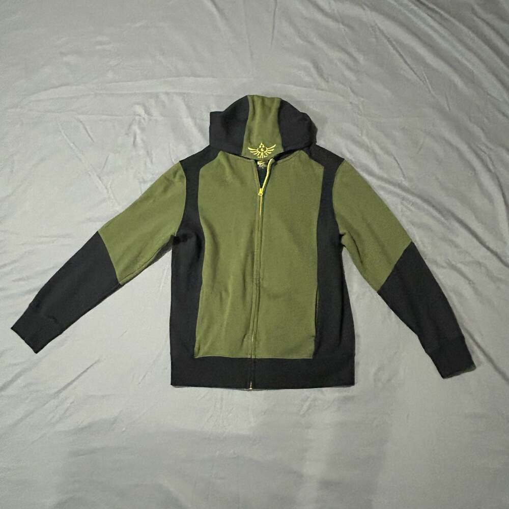 Bioworld The Legend of Zelda Skyward Sword Full-Zip Hoodie Green Black Size L